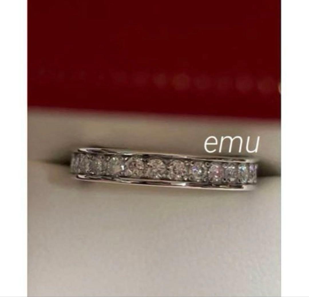 293様 / 最高級モアサナイト / フルエタニティリング / レール留め