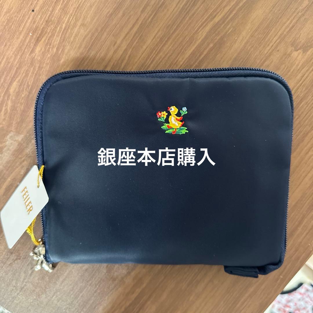 学校フェイラー　携帯バッグ　FEILER ネイビーチェック
