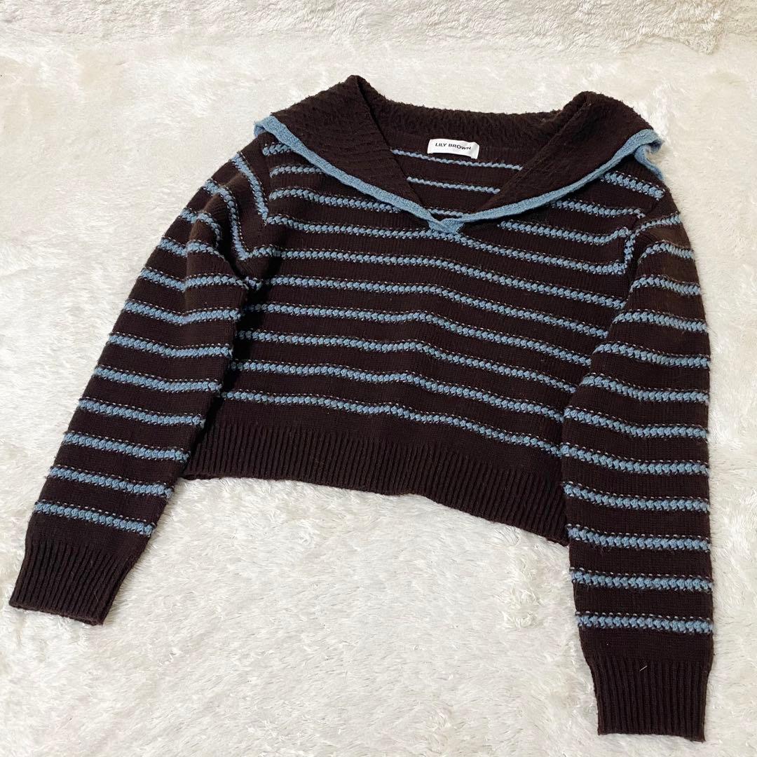 LILY BROWN リリーブラウン セーラーカラー ニット ブラウン
