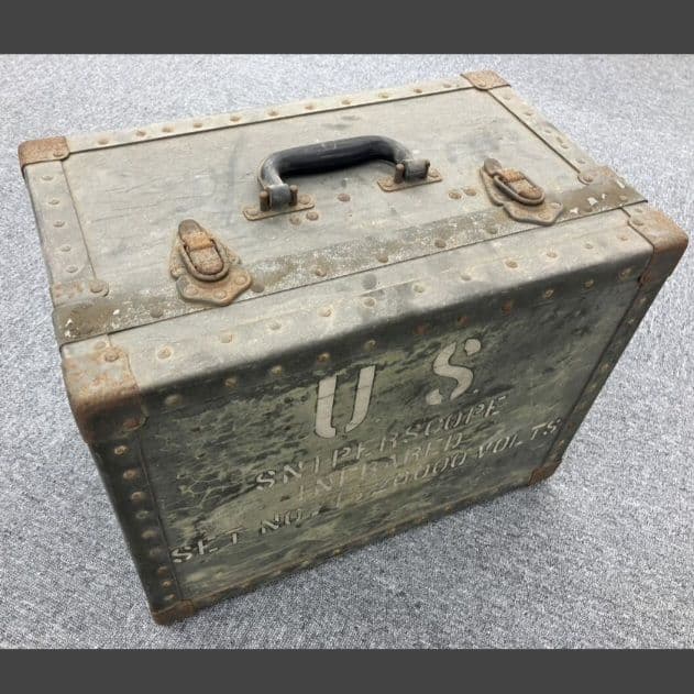 【本物】1951年製のアメリカ軍のM3赤外線狙撃兵用スコープ ボックス 特大 本物】1951年製のアメリカ軍のM3赤外線狙撃兵用スコープ ボックス 特大
