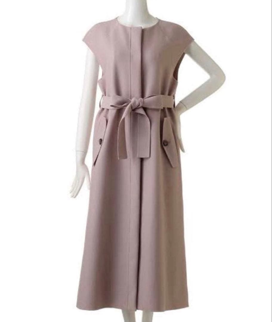 美品　ADORE ツイルダブルクロスワンピース　ジレ　コート　ベスト 38ピンク