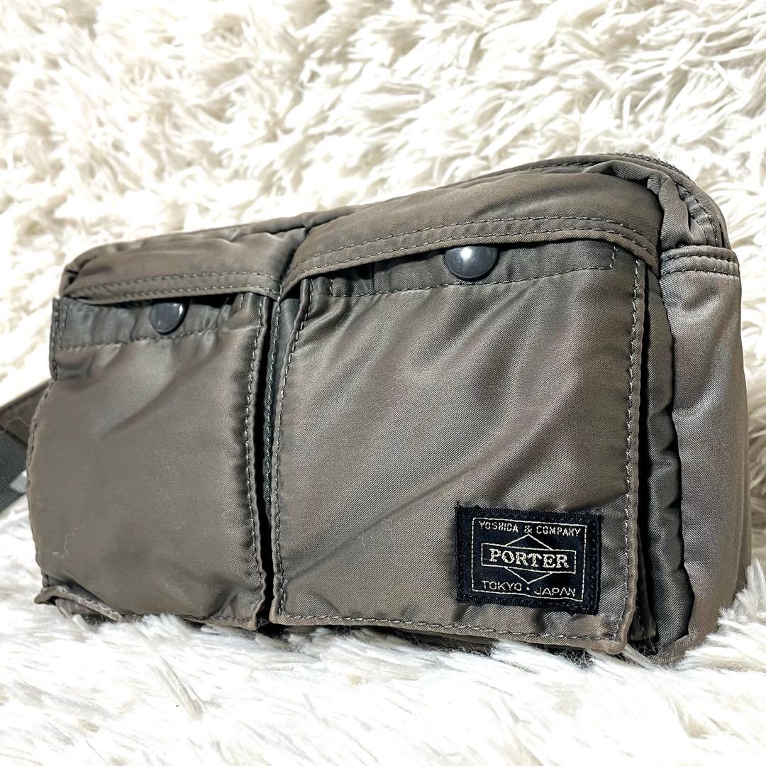 廃盤品 PORTER ポーター タンカー ボディバッグ シルバーグレー