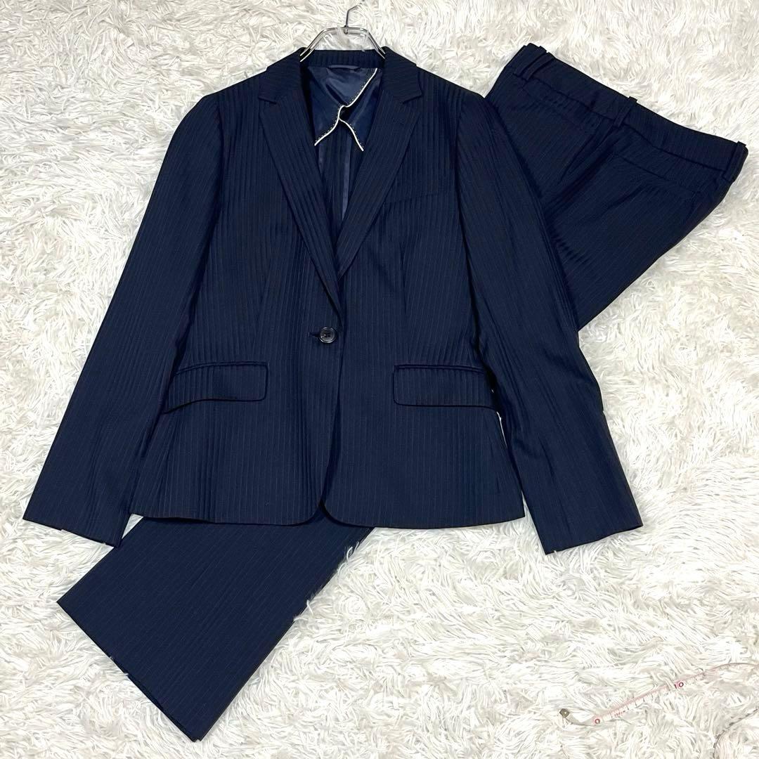 美品✨nline 佐々木希 セットアップパンツスーツ ネイビーストライプ