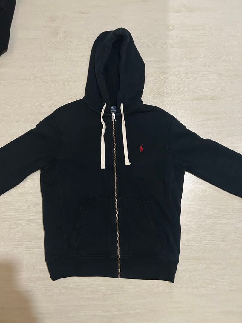 90s Ralph Lauren ラルフローレン ブラック ジップアップパーカー