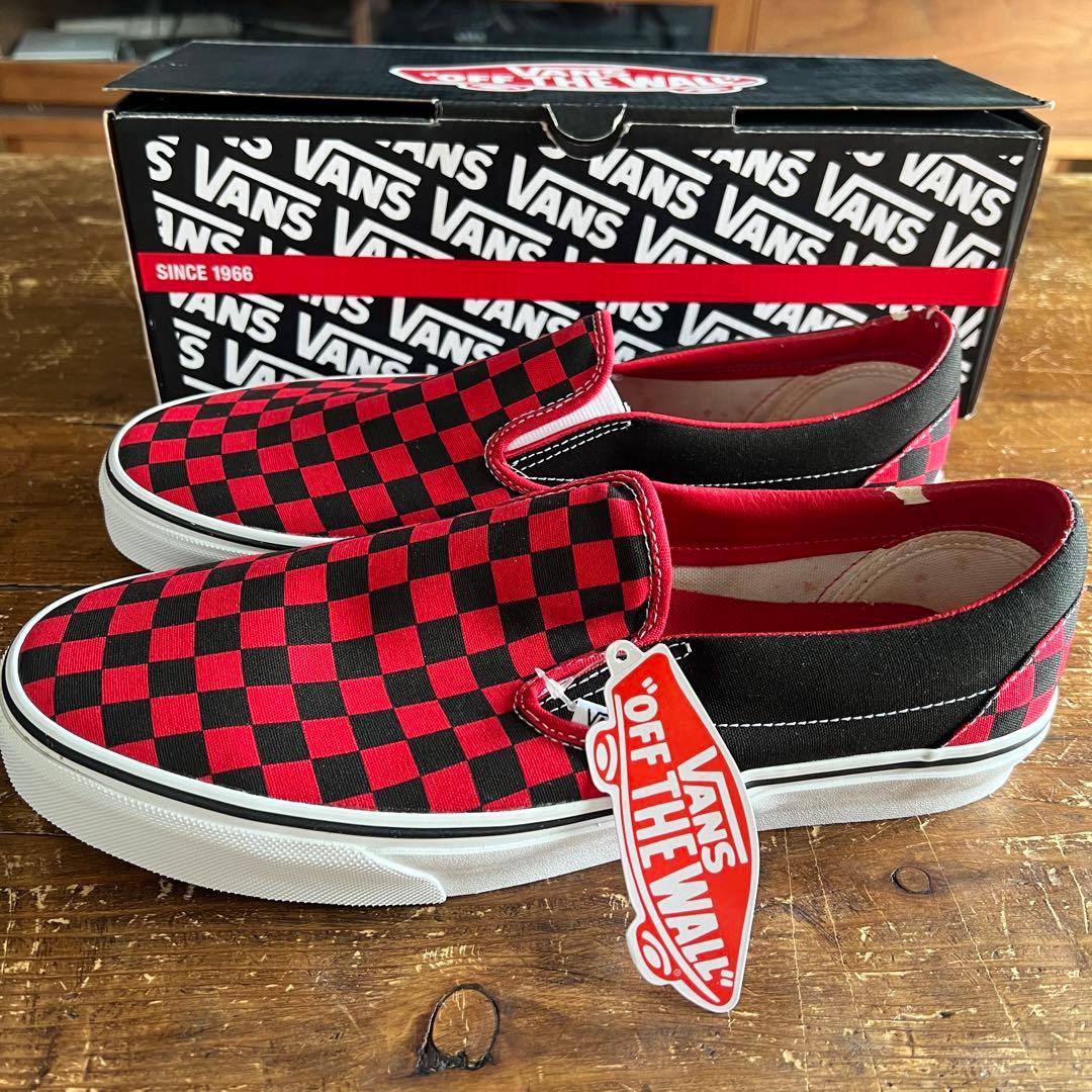 バンズ クラシック スリッポン チェッカー 赤 黒 28.5cm - メルカリ
