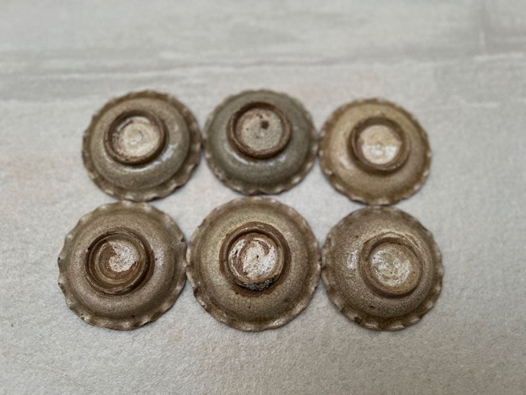 御深井 ひだ皿 豆皿 江戸時代 6枚セット小皿 茶道具 和食器 古