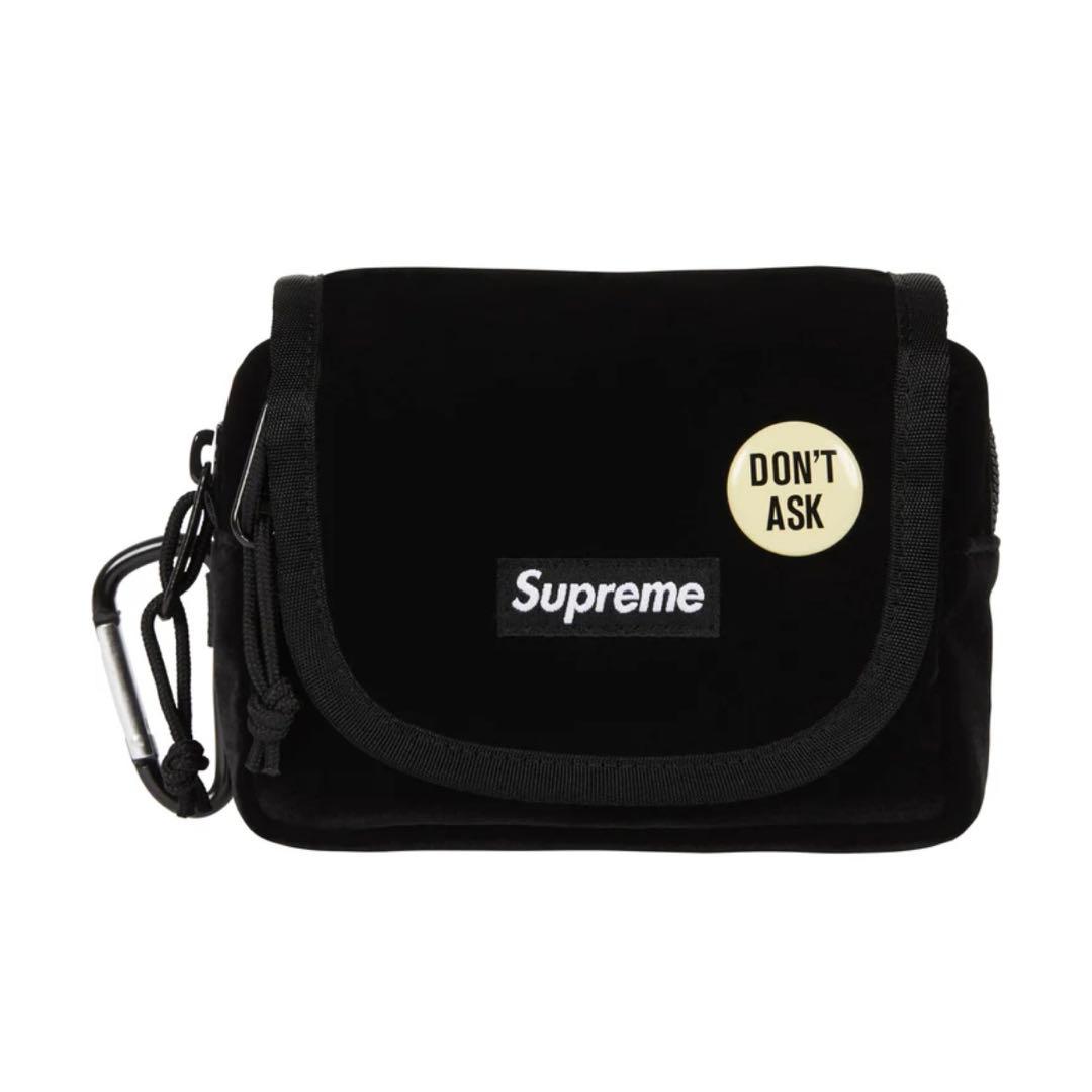 25AW Supreme Velvet Mini Pouch Black 黒