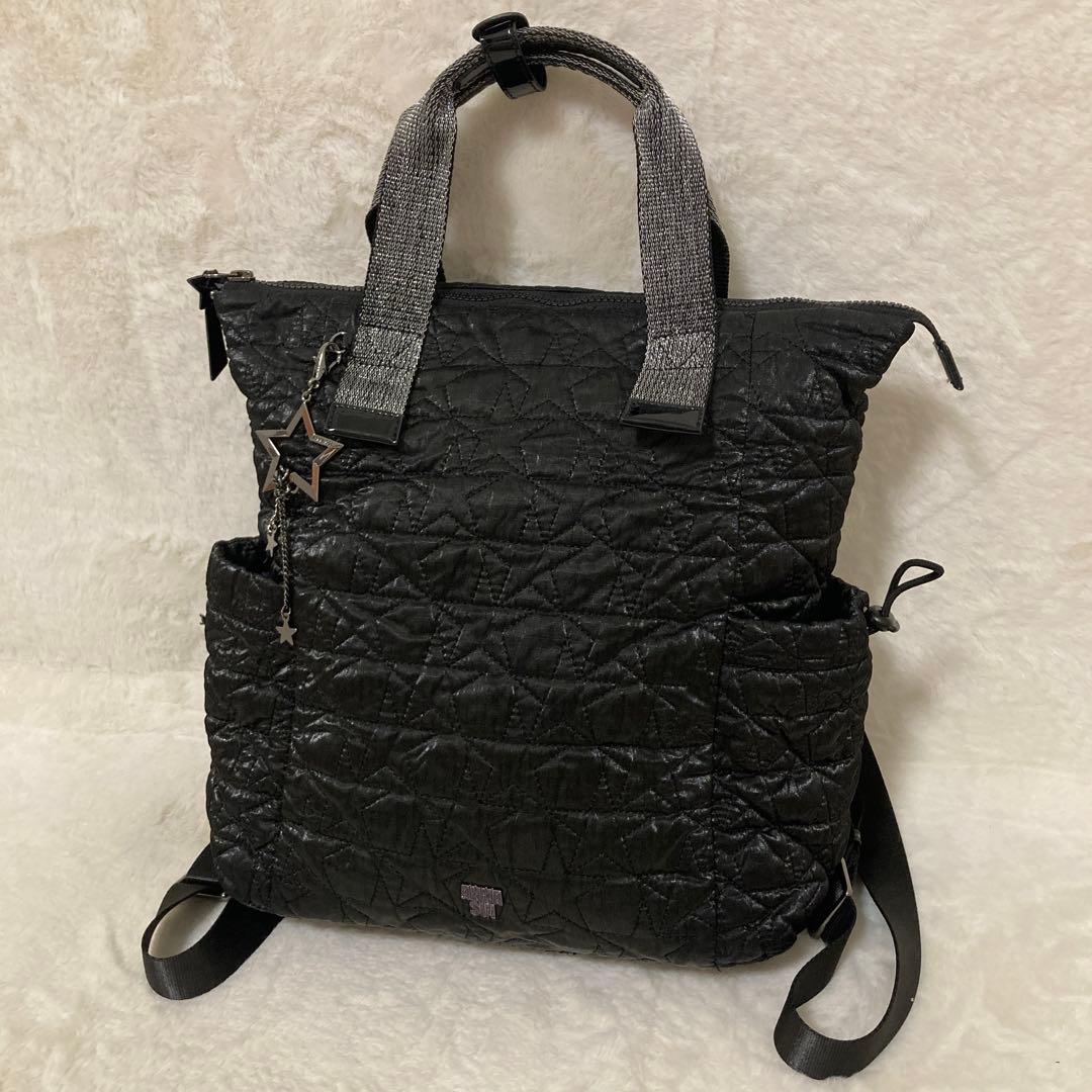 極美品 ANNA SUI プラネタ 2WAYリュックサック キルティング ANNA SUI プラネタ 2WAYリュックサック キルティング ブラック - メルカリ