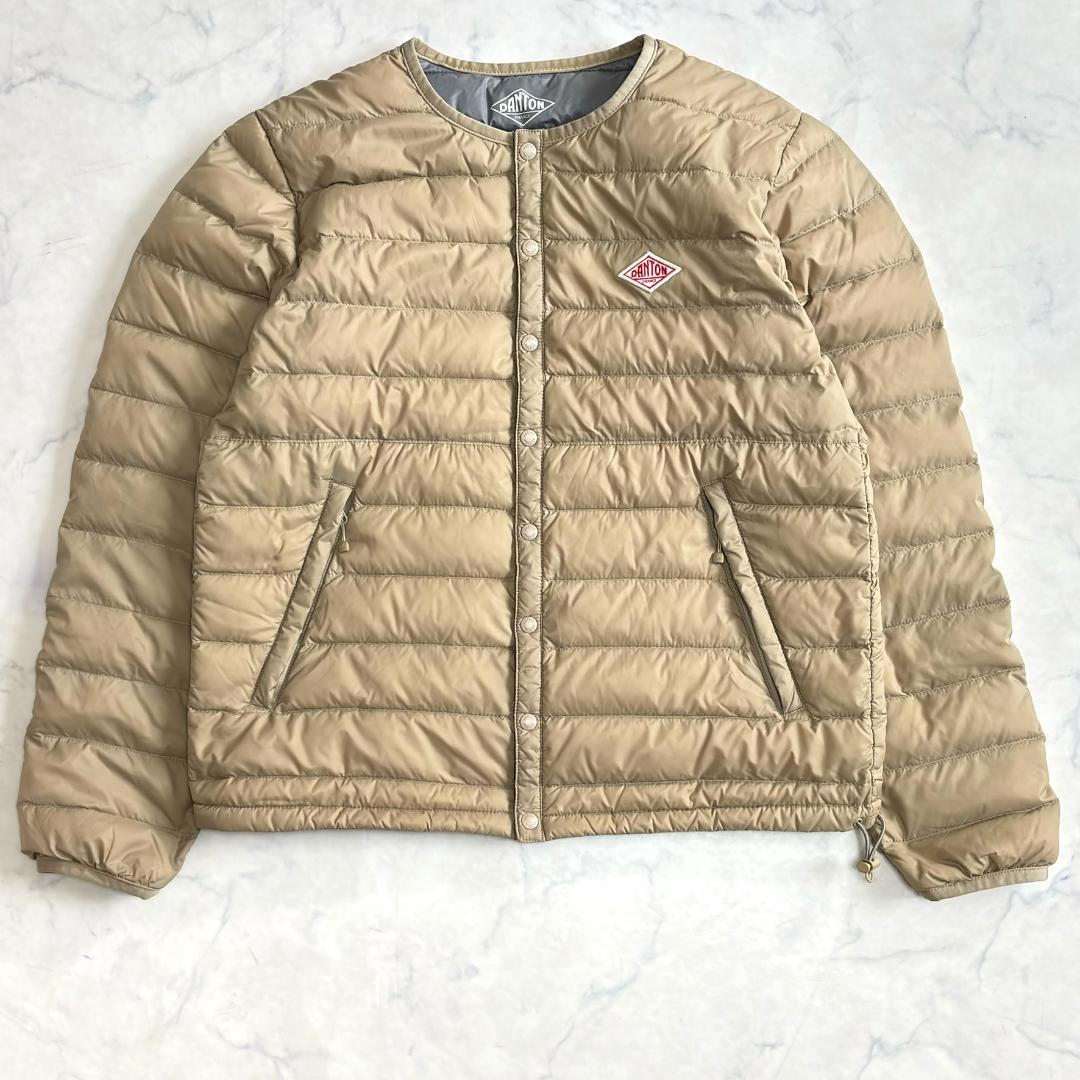 ダントン インナーダウンジャケット ノーカラー ベージュ サイズ36 tw1 ダントン インナーダウンジャケット ノーカラー ベージュ サイズ36 tw1