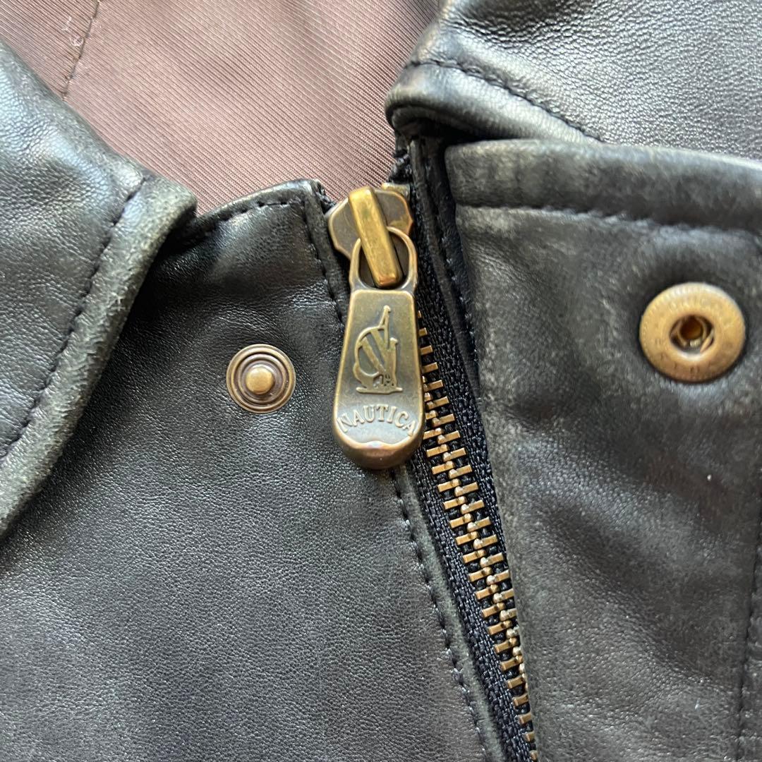 80s- NAUTICA A2 レザージャケット XL 短丈 海外ストリート - メルカリ