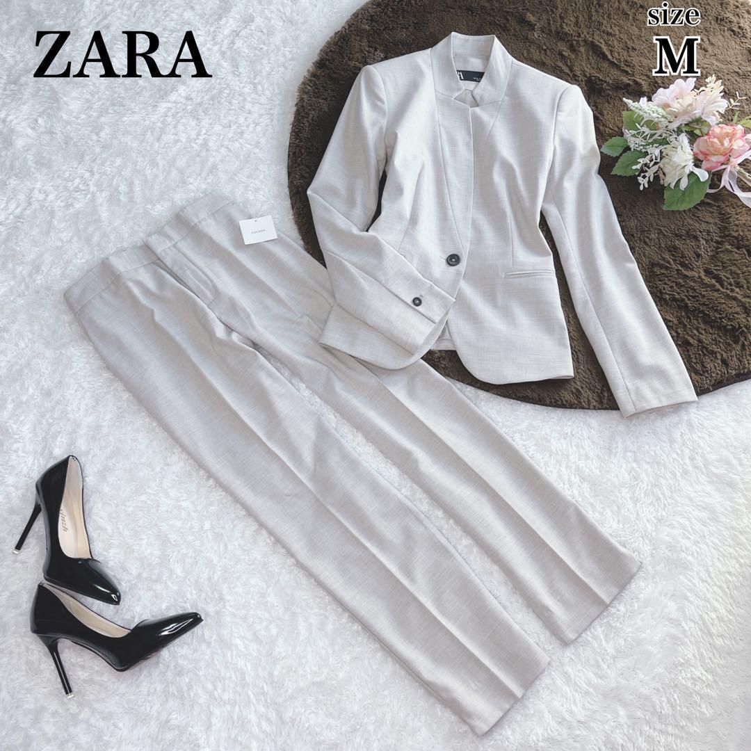 新品タグ付き✨ザラ ノーカラー パンツスーツ セットアップ 洗える 近年モデル