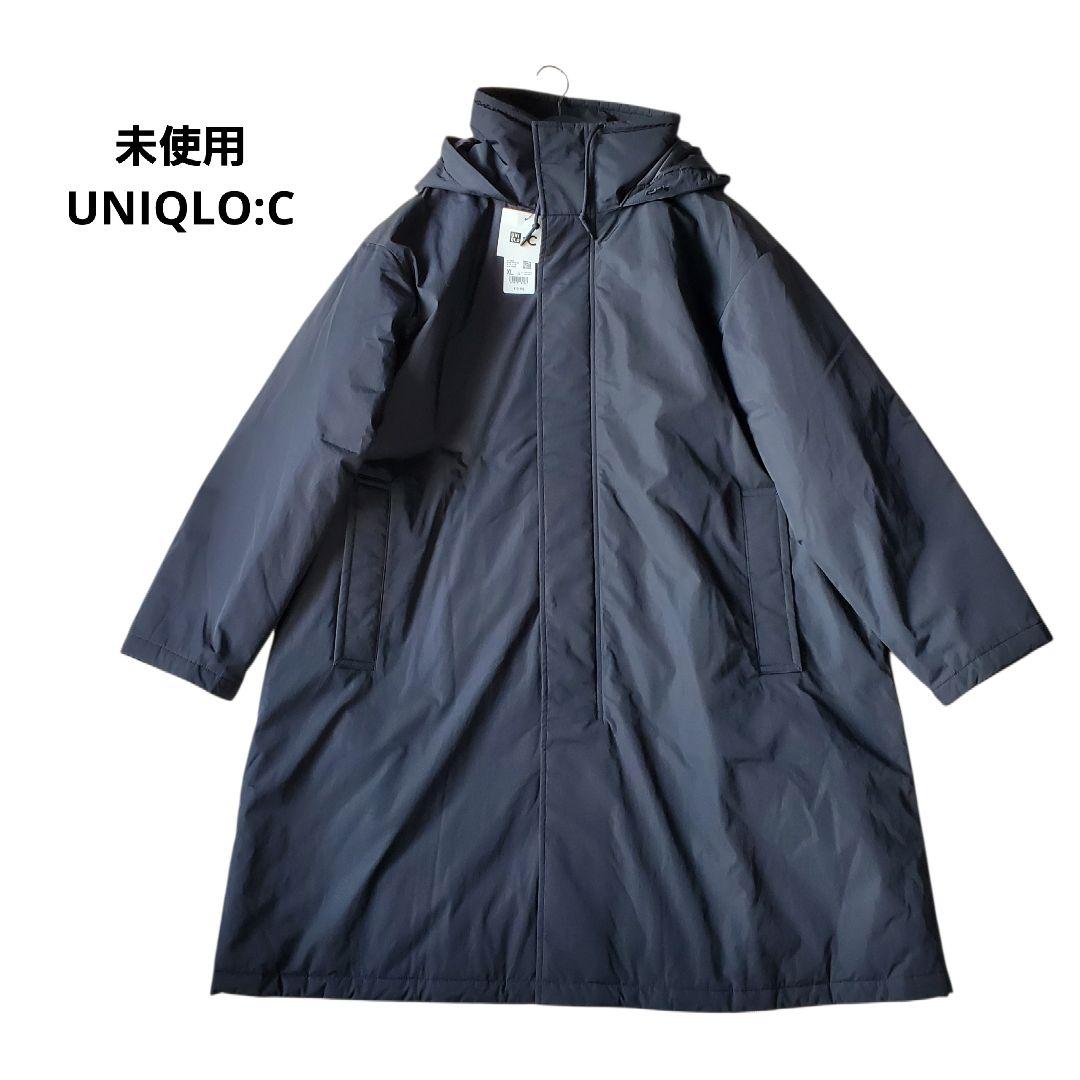 未使用 UNIQLO C フーデッドコート XL ブラック