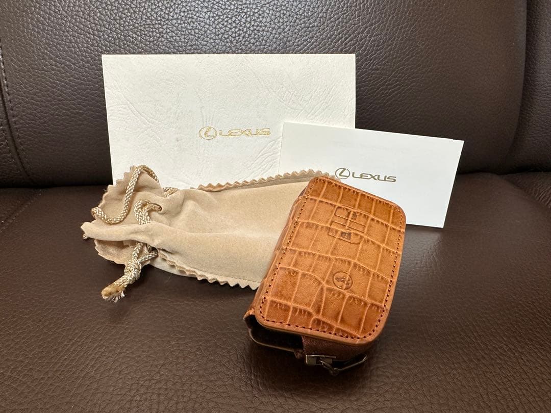 レクサス LS専用 キーケース ブラウンカーフレザー クロコ調 新品未使用品