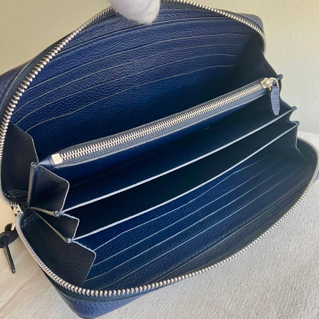 dunhill ダンヒル ボストンブルドッグ オーガナイザー 財布 紺色