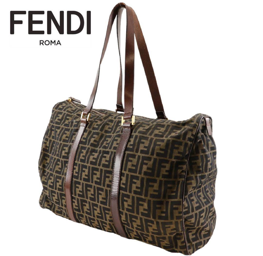 フェンディ FENDI ズッカ ボストンバッグ ナイロンキャンバス イタリア製