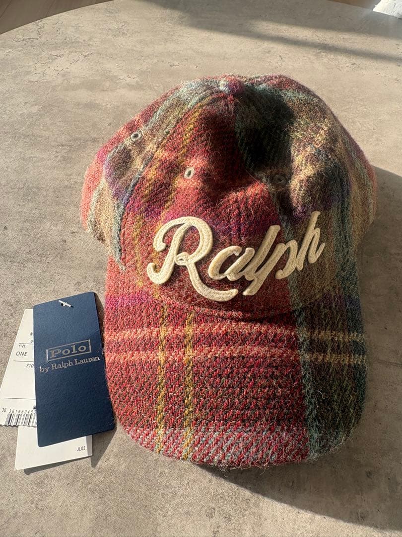ラルフローレンベースボールキャップ レッド・グリーンチェック - メルカリ