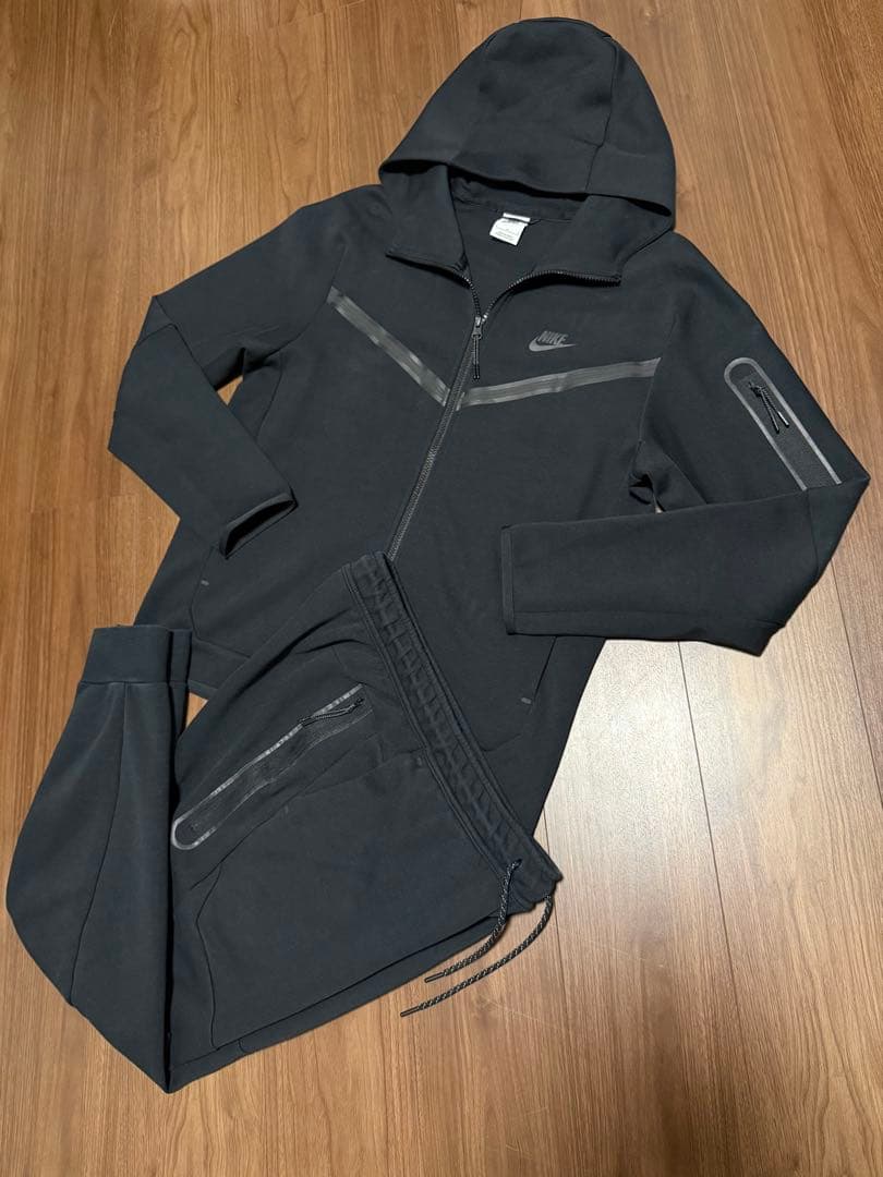 メンズL ブラック テックフリース セットアップ NIKE 黒 過去モデル