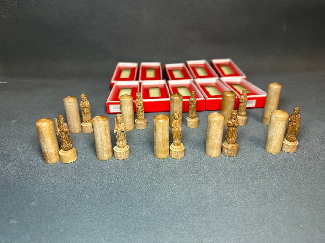 極上彫刻 印材 印鑑 木彫り インド 白檀 仏教美術 仏像 骨董 木像 木製