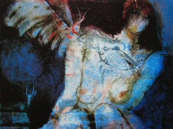 佐々木豊、『靴下をはく女』、希少画集画、裸婦、高級新品額・額装付