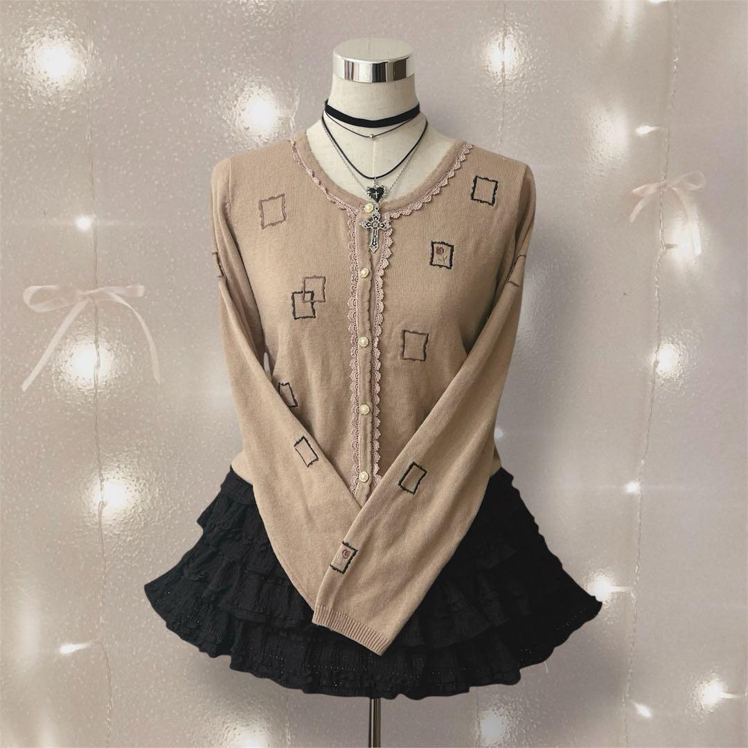 axes femme 姫カジ ガーリーカーディガ ンニット - メルカリ