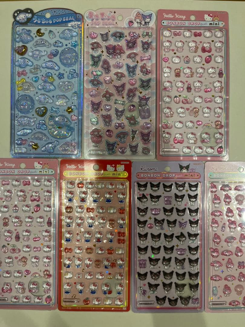 正規品　サンリオ　ボンボンドロップシール　うるちゅるポップシール