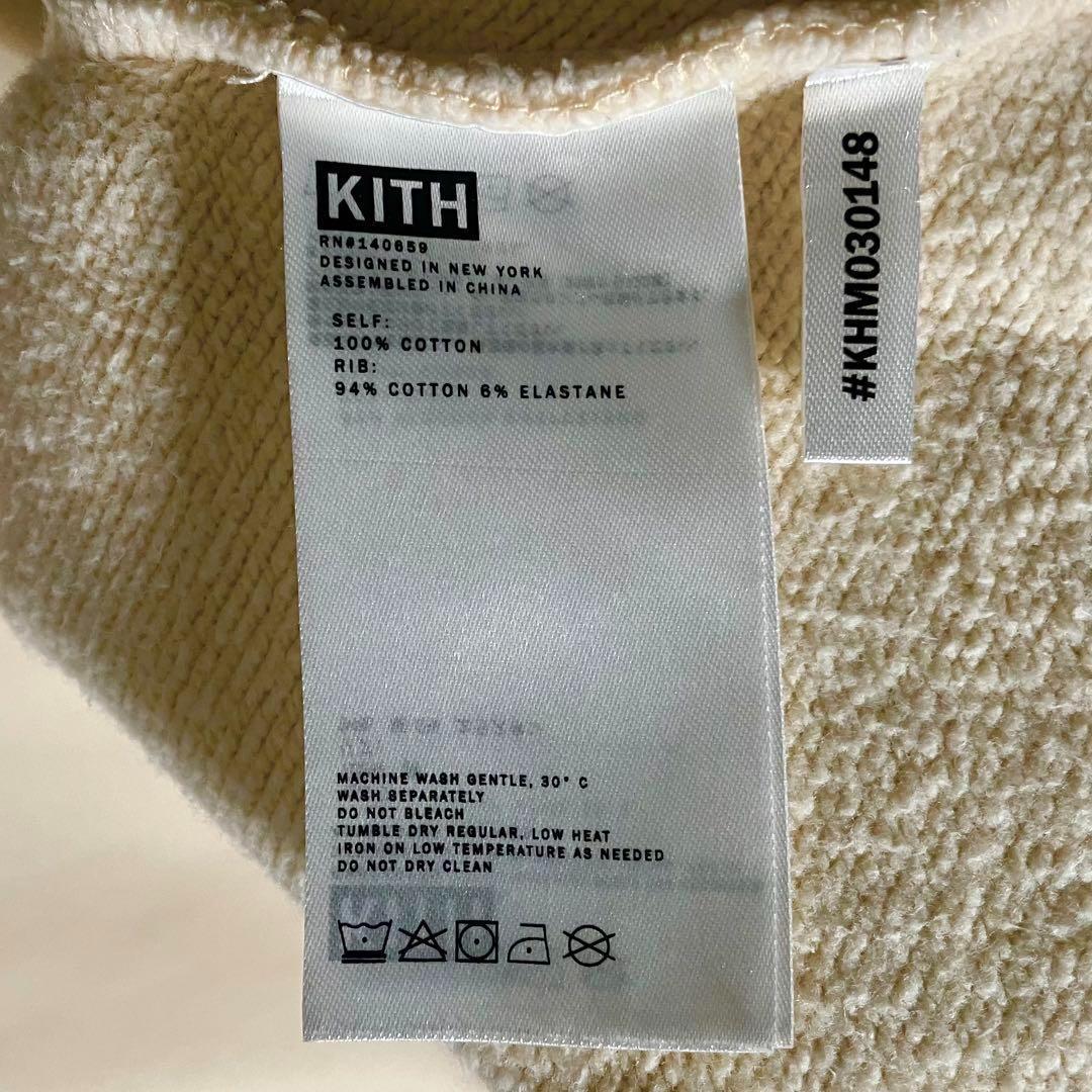 美品】KITHキス☆刺繍ボックスロゴスウェットパーカーLクリーム - メルカリ
