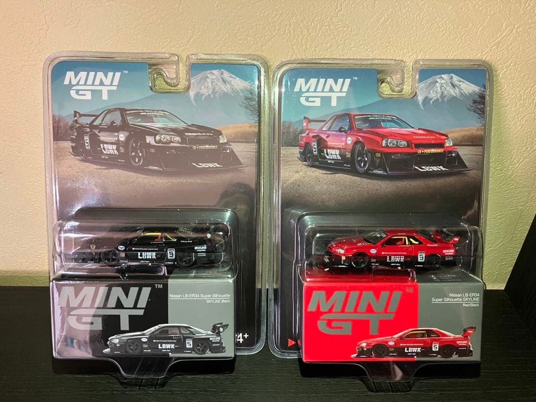 MINI GT Nissan LB-ER34 SKYLINE 2台セット backfire21_mgt01059-bl