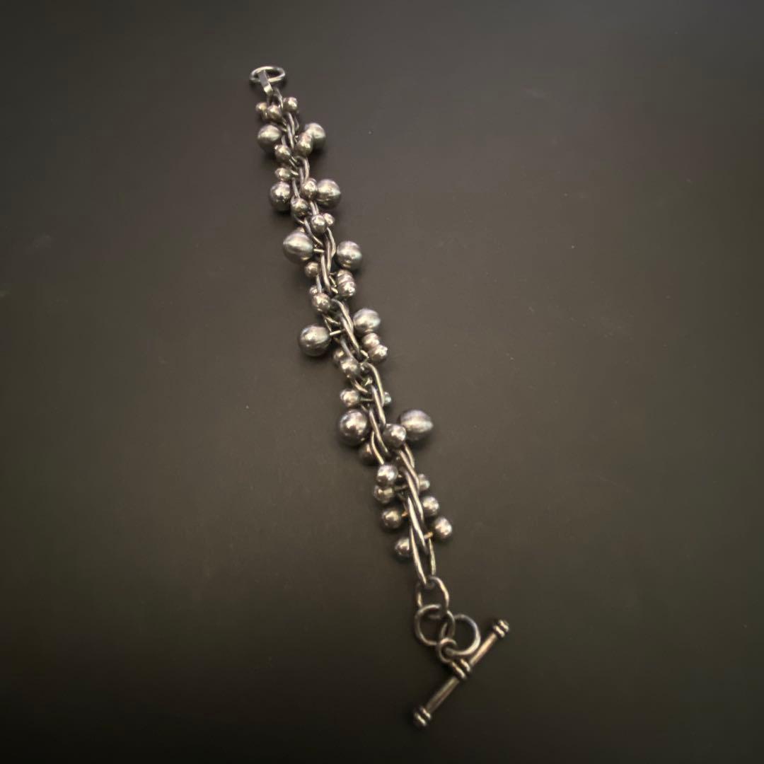 ヴィンテージ メキシコ シルバー パール DNA ブレスレット 8mm玉