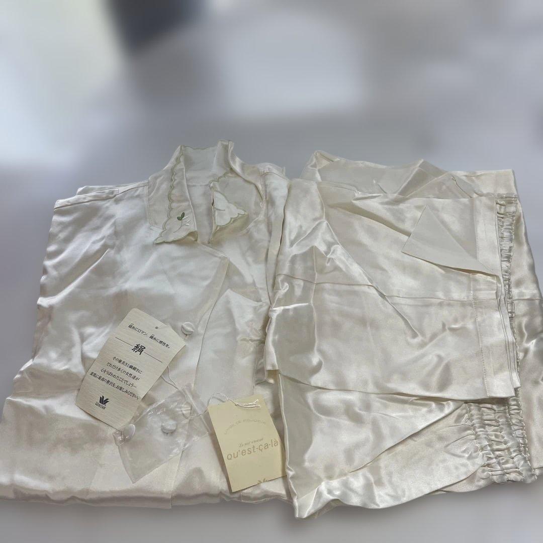 シ*ん様 Wacoal シルク パジャマ ホワイト　シルク　絹