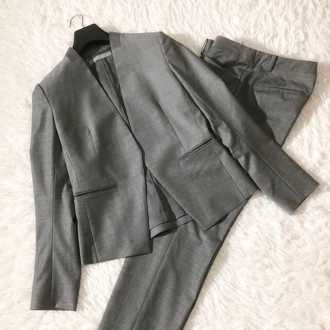 極美品 セオリーリュクス executive パンツスーツ ノーカラージャケット