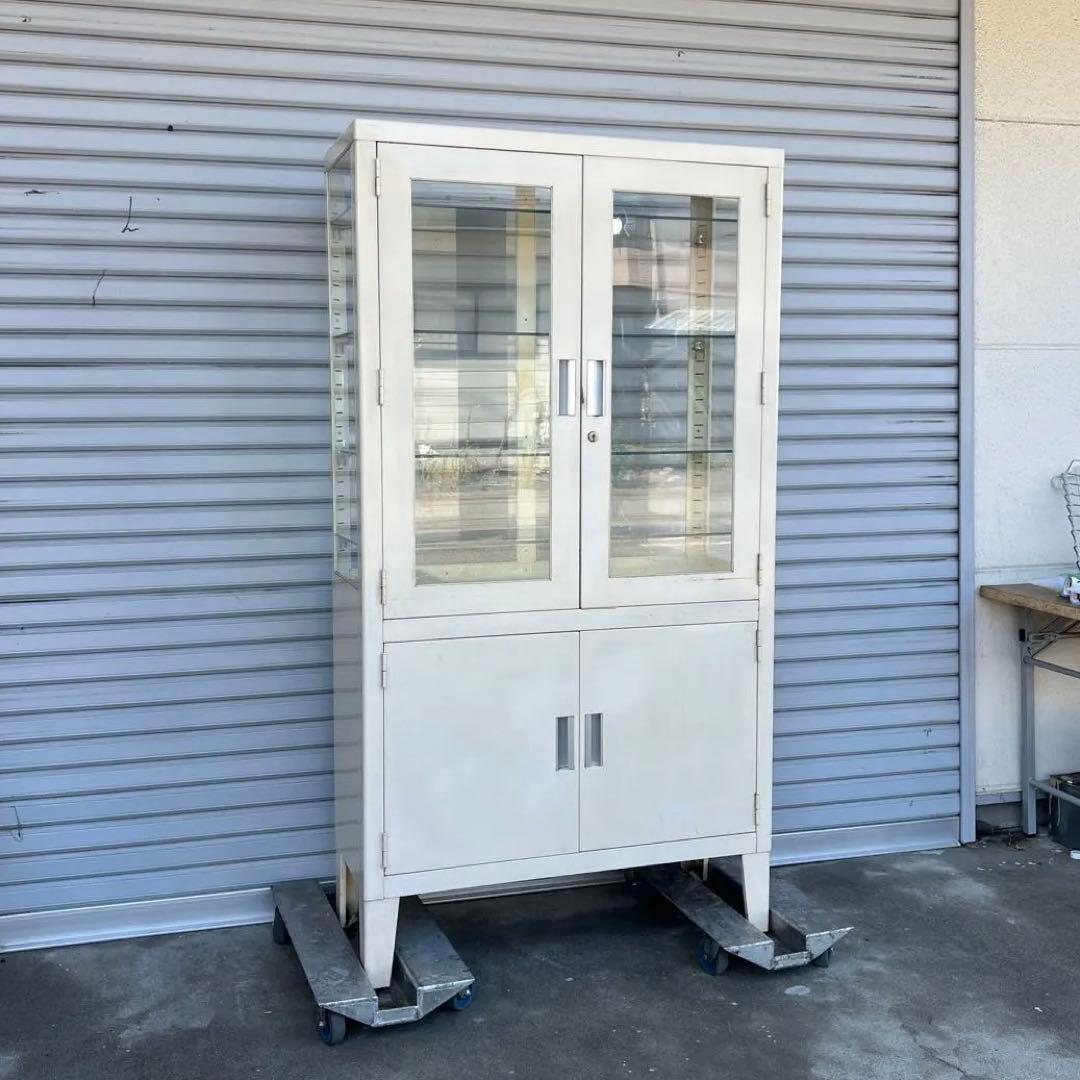 ケビント ドクターキャビネット ガラス棚 医療棚 ヴィンテージ ケビント棚