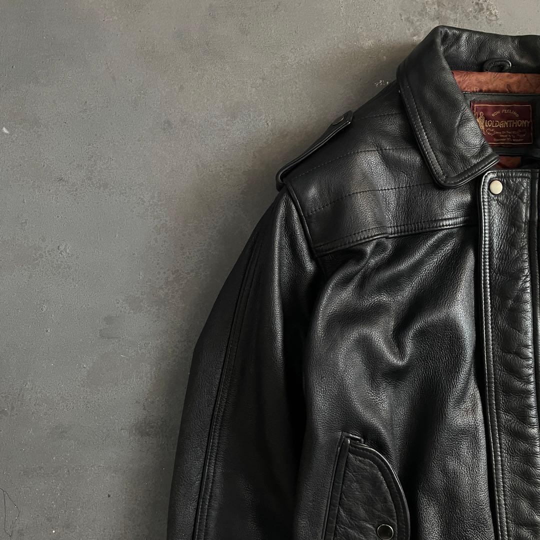 type battle ”牛革“ 黒“ heavy “bomber jacket