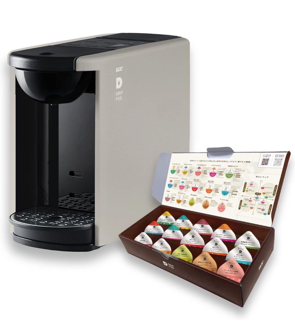 UCC ドリップポッド コーヒーマシン クールグレー　15カプセル付き