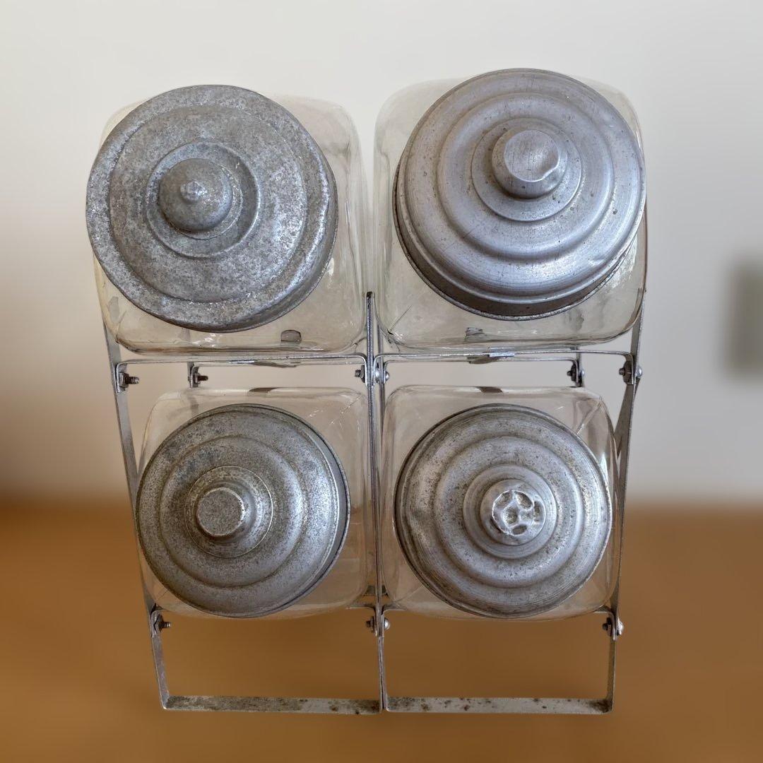 駄菓子屋瓶　4個セット アンティーク　shop 什器