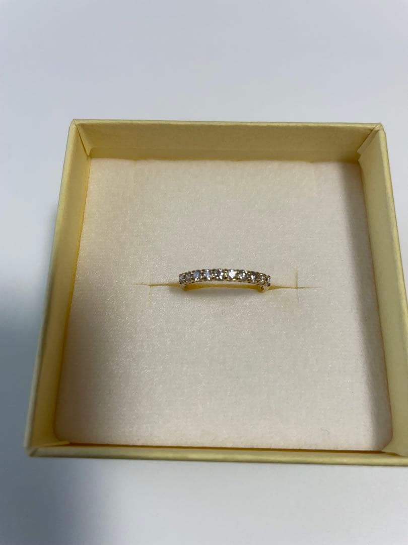 K18 0.3カラットダイヤモンドハーフエタニティリング