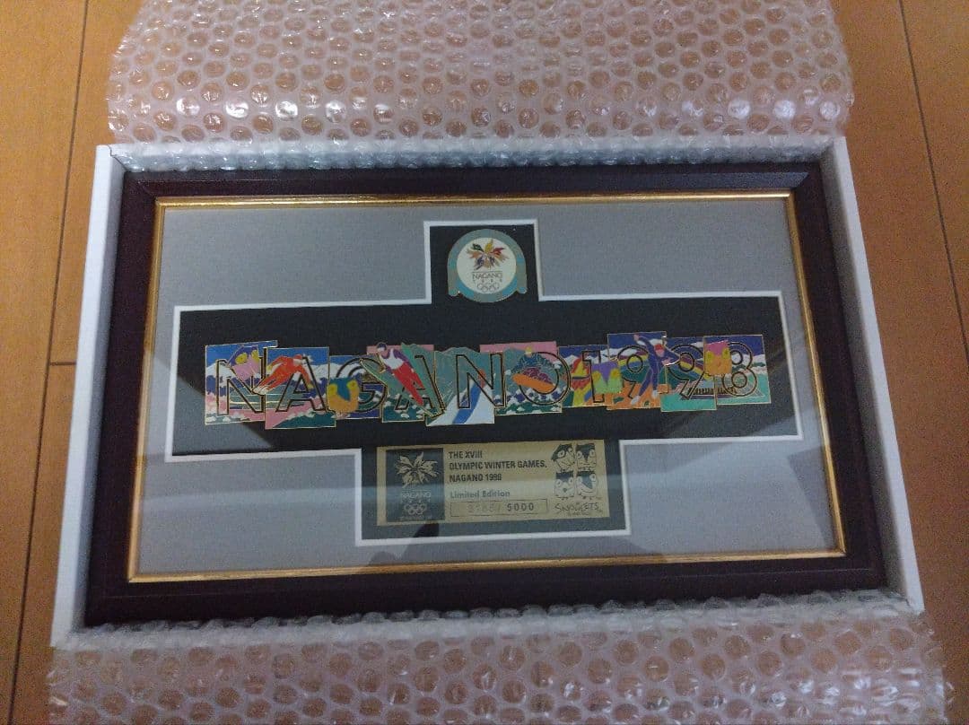 【限定品】長野オリンピック 額入りピンバッジ シリアルナンバー入り