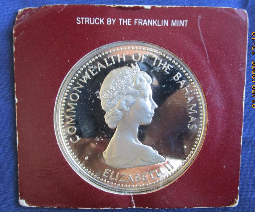 バハマ 1973年 10ドル 銀貨　プルーフ　1枚