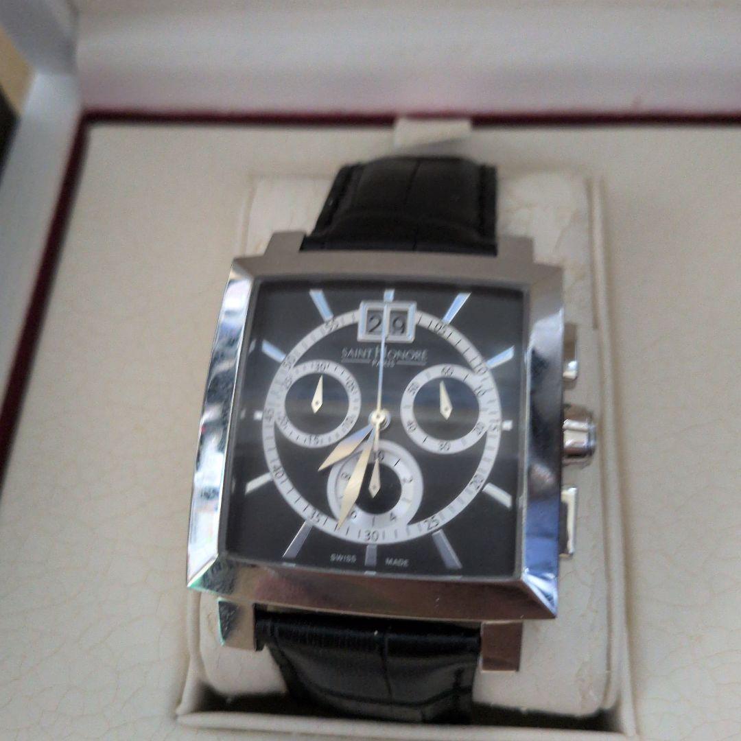 SAINT HONORÉ クロノグラフ ブラック 時計　本日限りの大特価！