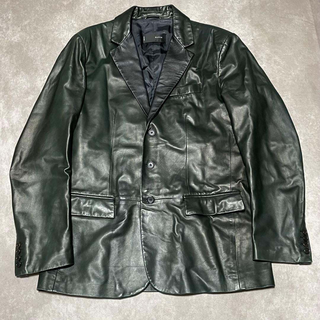 ルッフォ　RUFFO　レザー　テーラードジャケット　シングル　イタリア製　黒