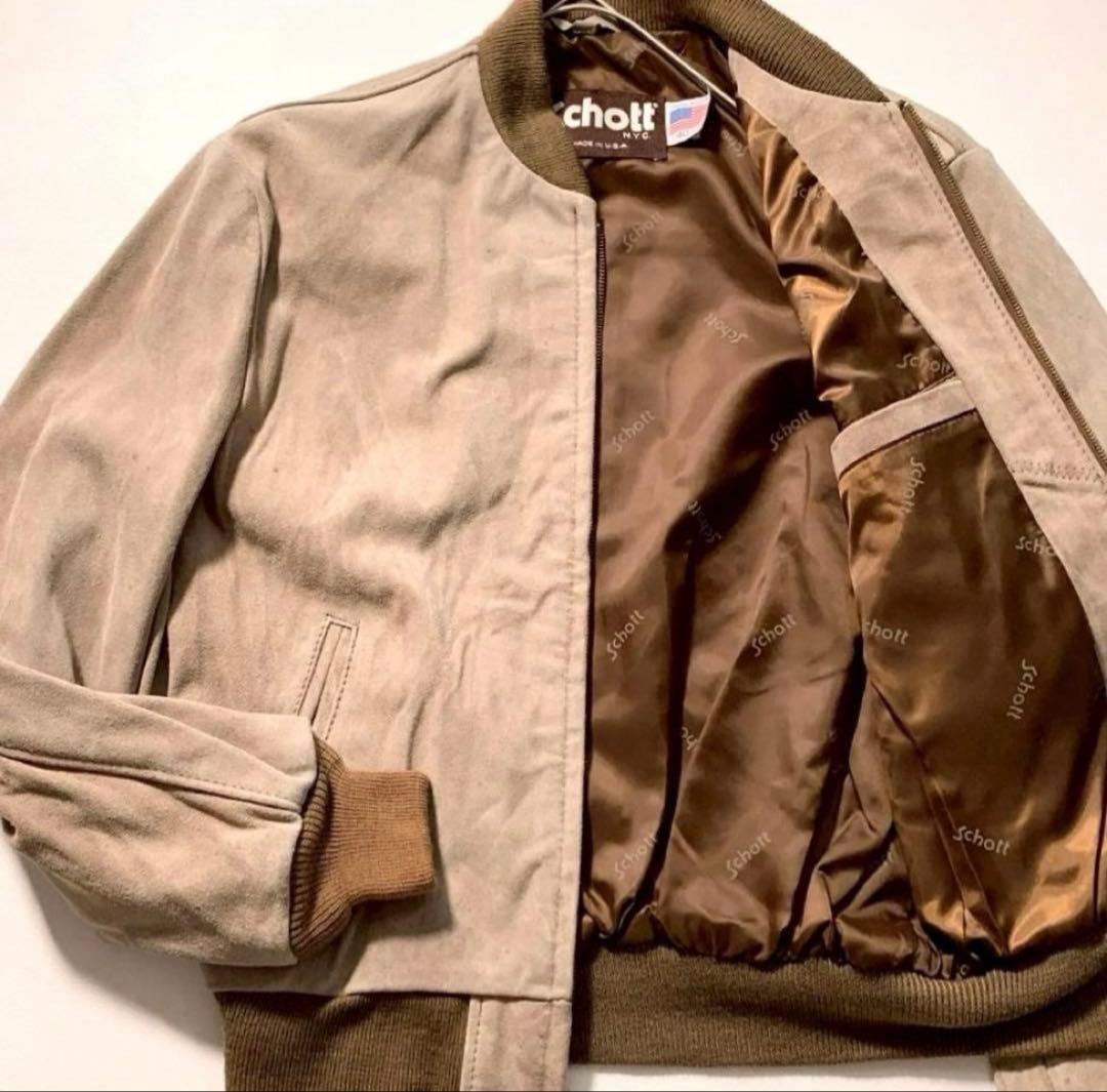 【こむちゃんまん】Schott 327 スエード ボンバージャケット