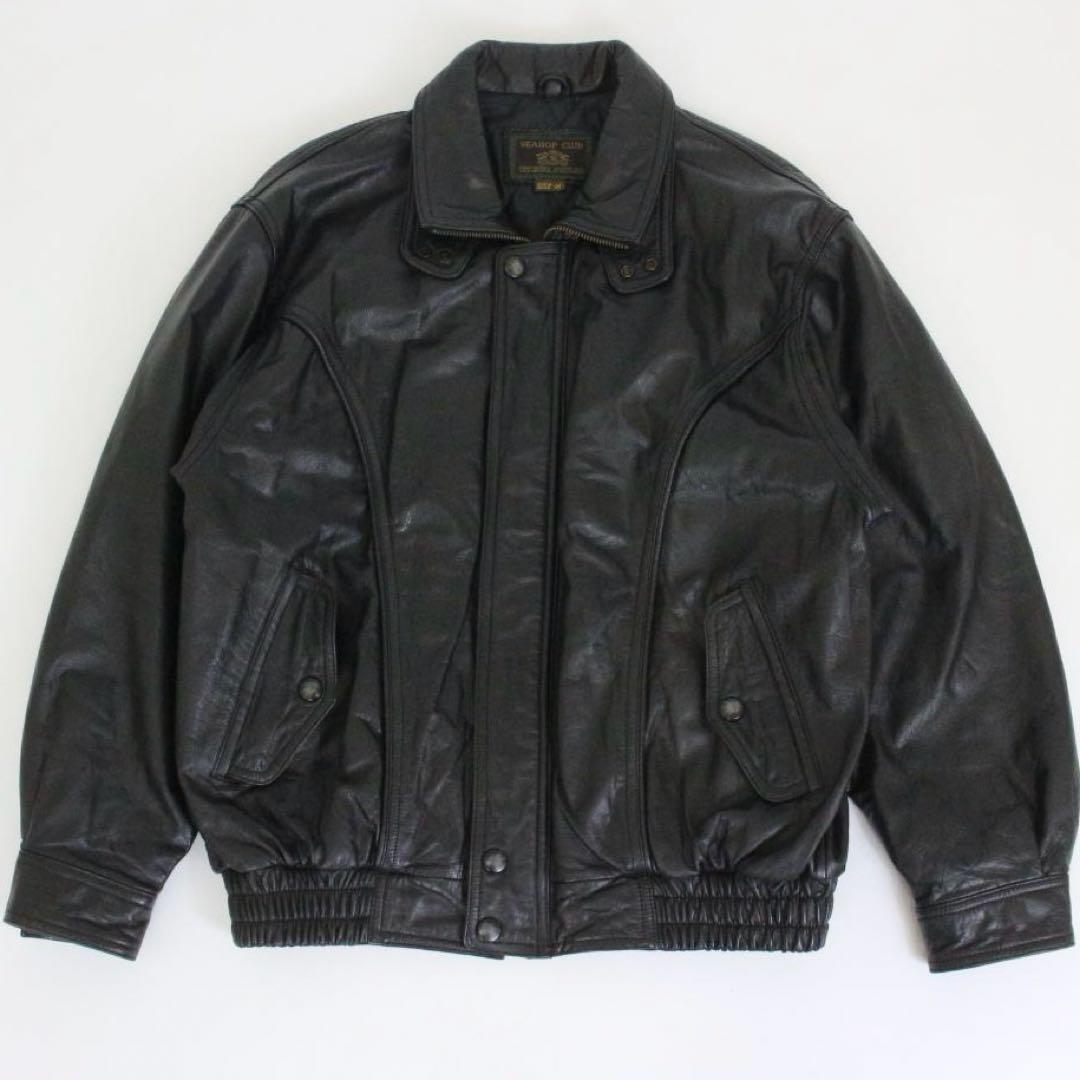90s A-2フライトジャケット Ｌサイズ　レザージャケット 黒 牛革　本革