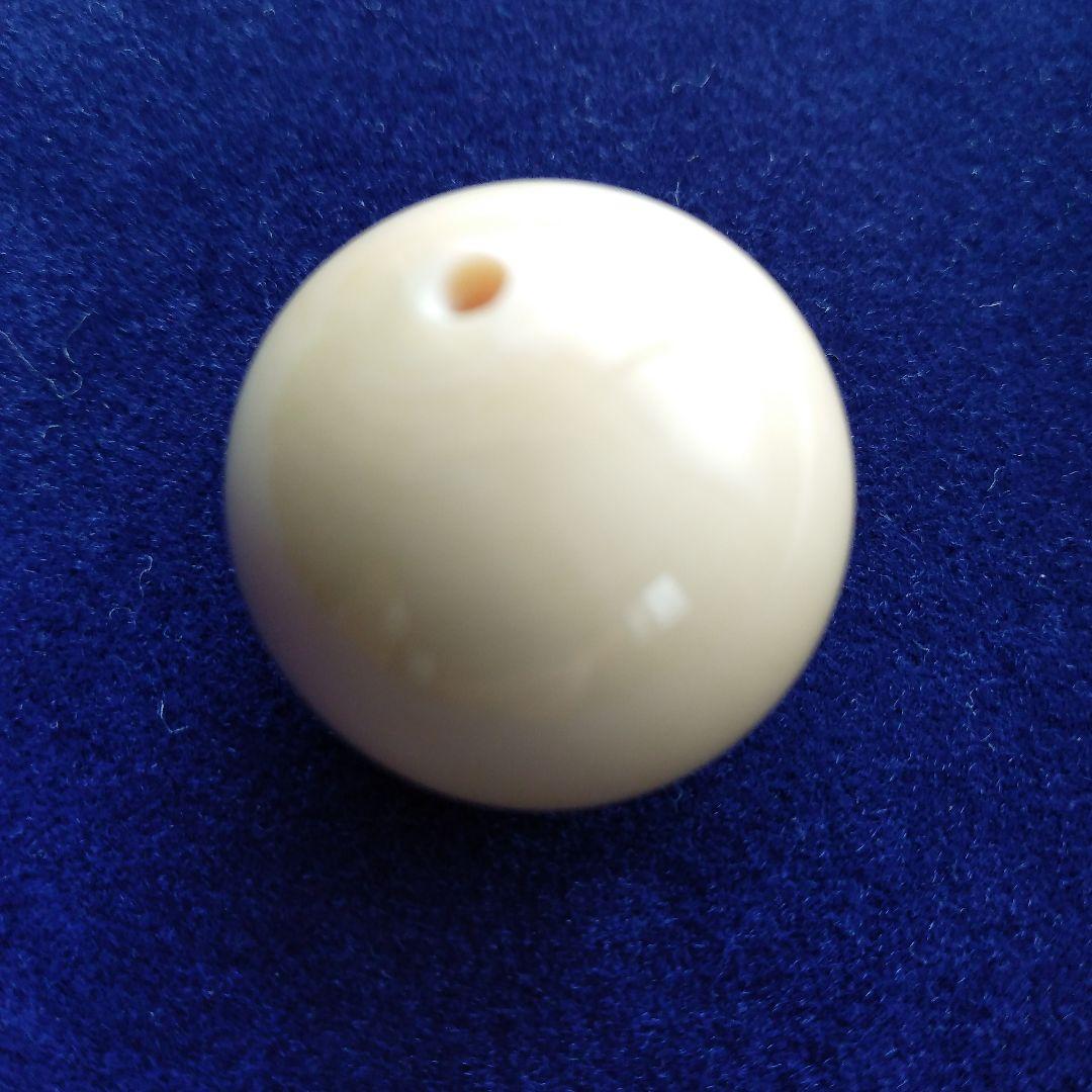 鯨歯　マッコウクジラ　牙玉　ルース　約24㎜　片穴約2㎜