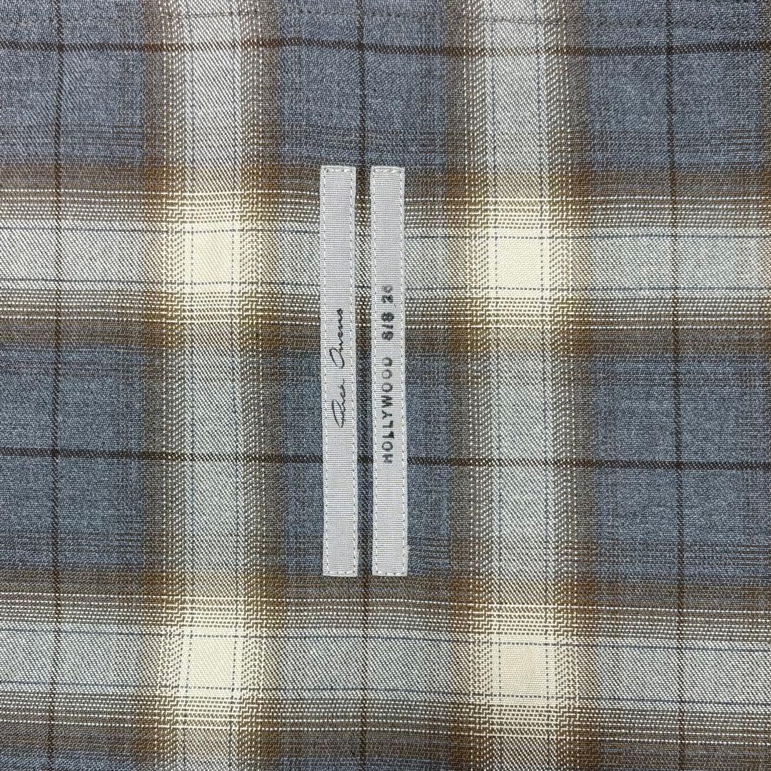 新品 RICK OWENS 25SS OUTERSHIRT GREY PLAID - メルカリ