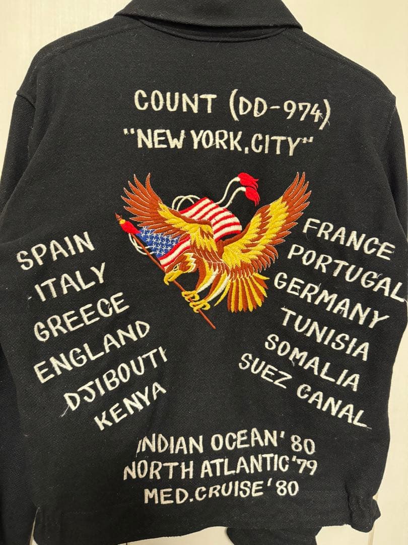US NAVY 80sウール100% ツアージャケット スーベニアジャケット - メルカリ