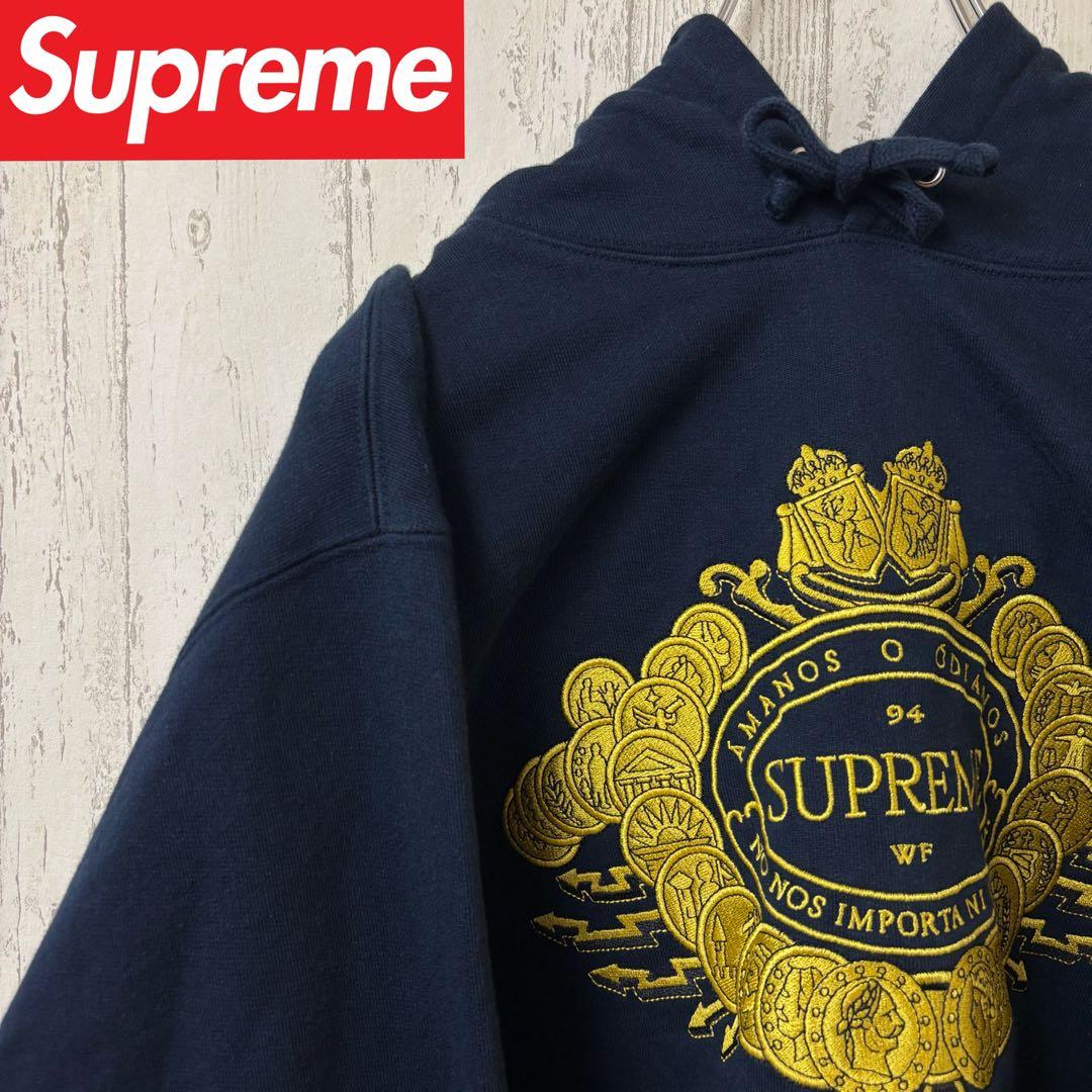 【激レア】SUPREME シュプリーム　パーカー　ゆるだぼ　スウェット　刺繍