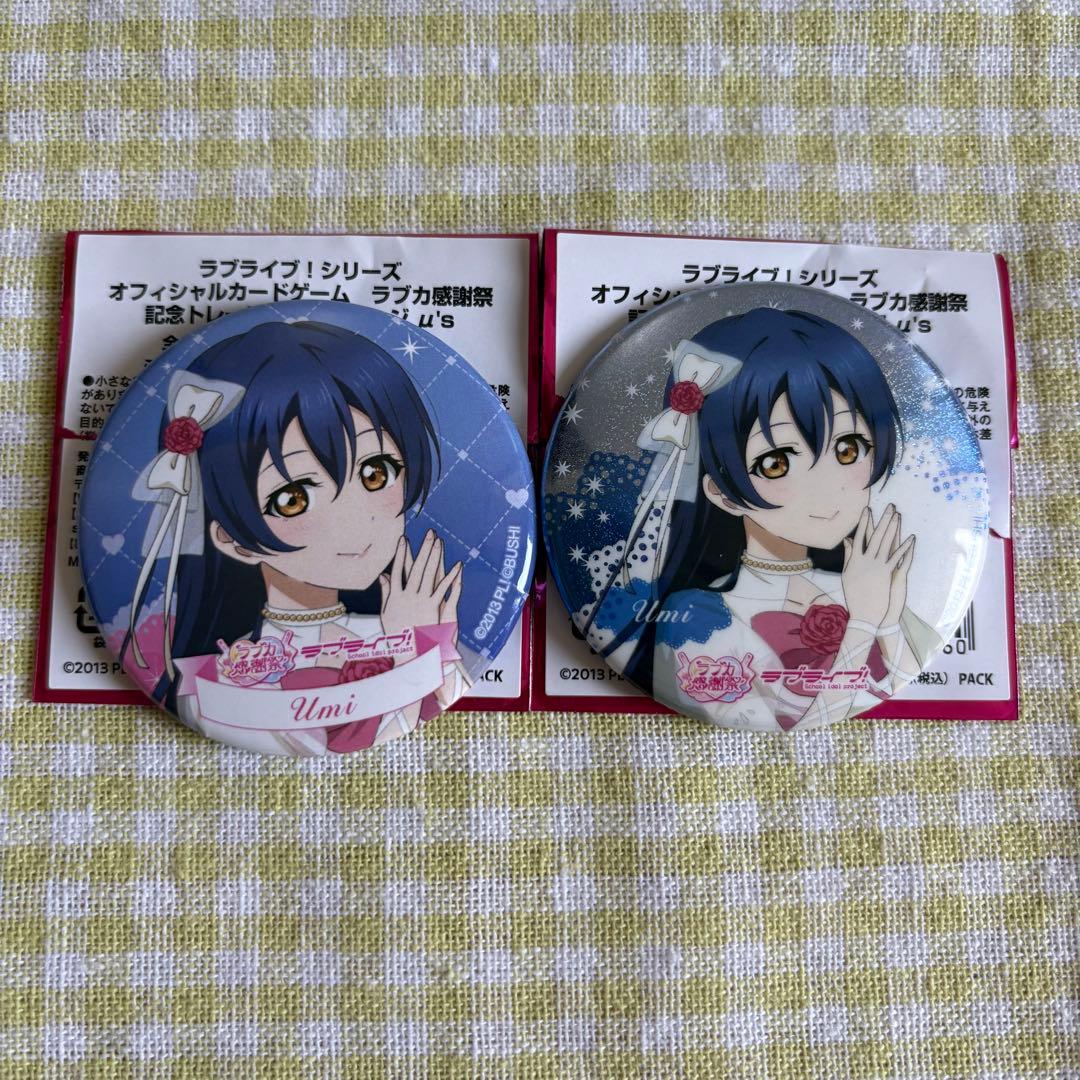 ラブライブ μ's ラブカ感謝祭 缶バッジ 2点セット ホロ＆ノーマル 園田
