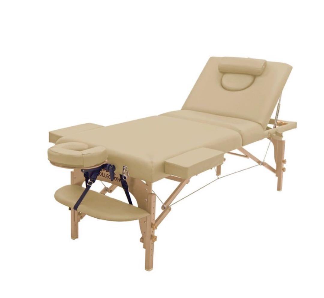 高級低反発折りたたみリクライニングベッド　エステベッド　施術ベッド　フェイシャル Premium 折りたたみ リクライニングマッサージベッド COMODO (木製)(有