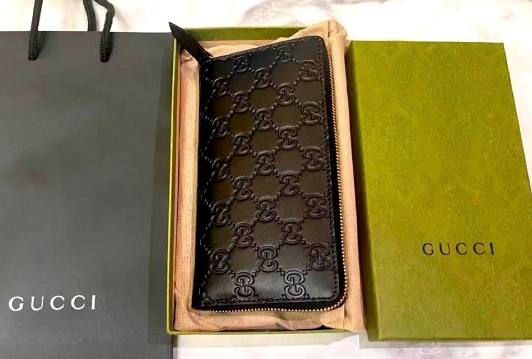 【⭐︎一粒万倍日☆】GUCCI 長財布　正規品 レザー 財布　プレゼント GG Marmont グッチ GUCCI GGマーモント ラウンドファスナー長財布