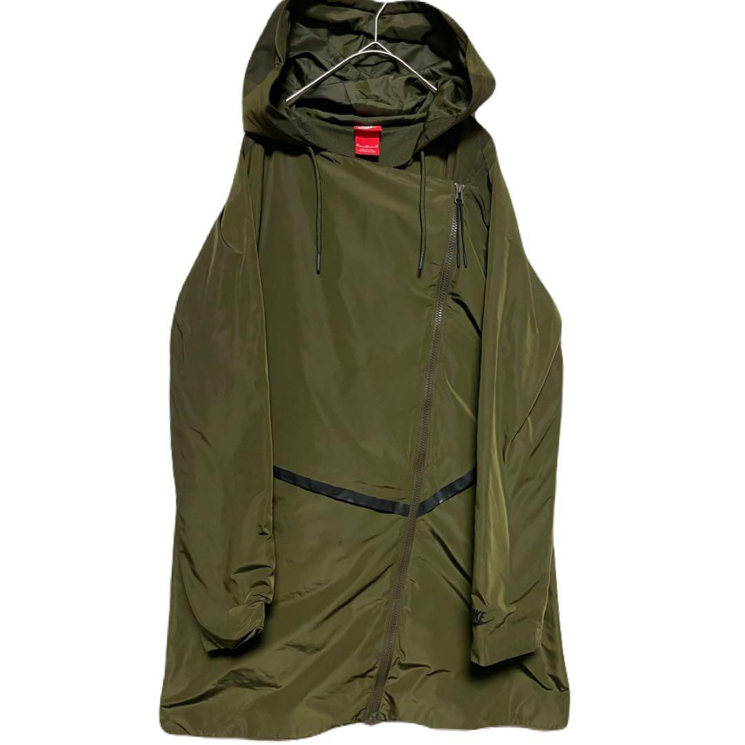 NIKE ナイロン　ジャケット　カーキ　斜めジップ　ライダース　sacai