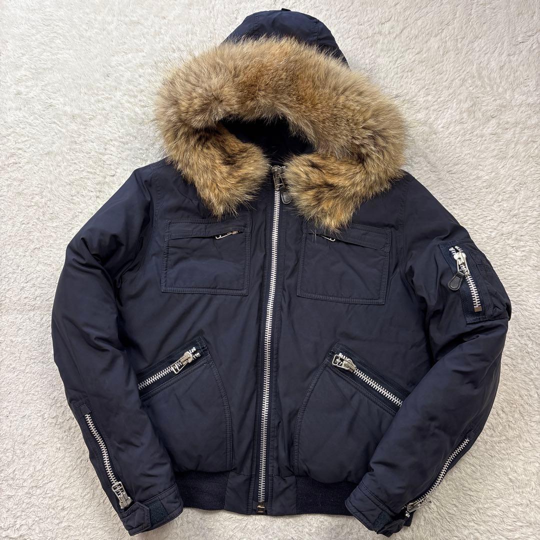ラルフローレン　N-2B ダウンジャケット　ヴィンテージ ネイビー　ファー付